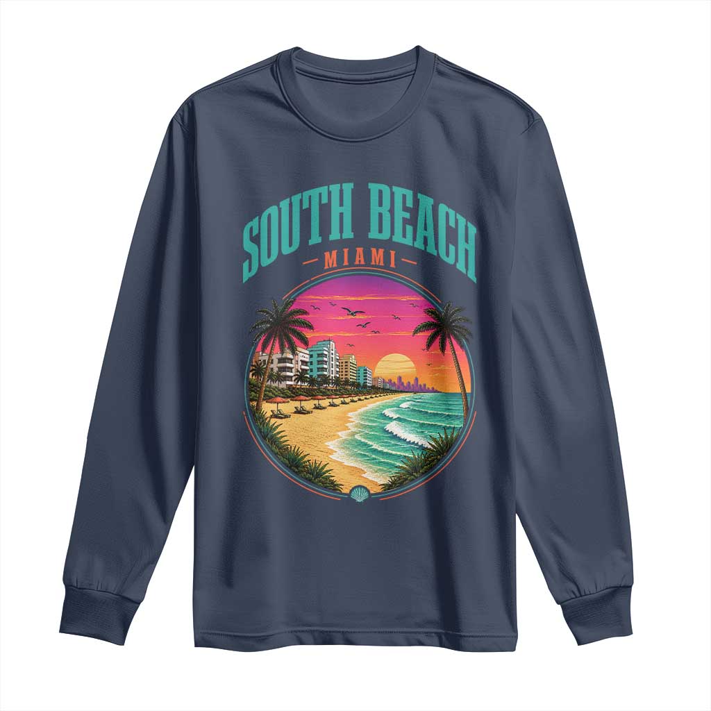 South Beach Miami Long Sleeve Shirt Retro Florida USA Souvenir Gift