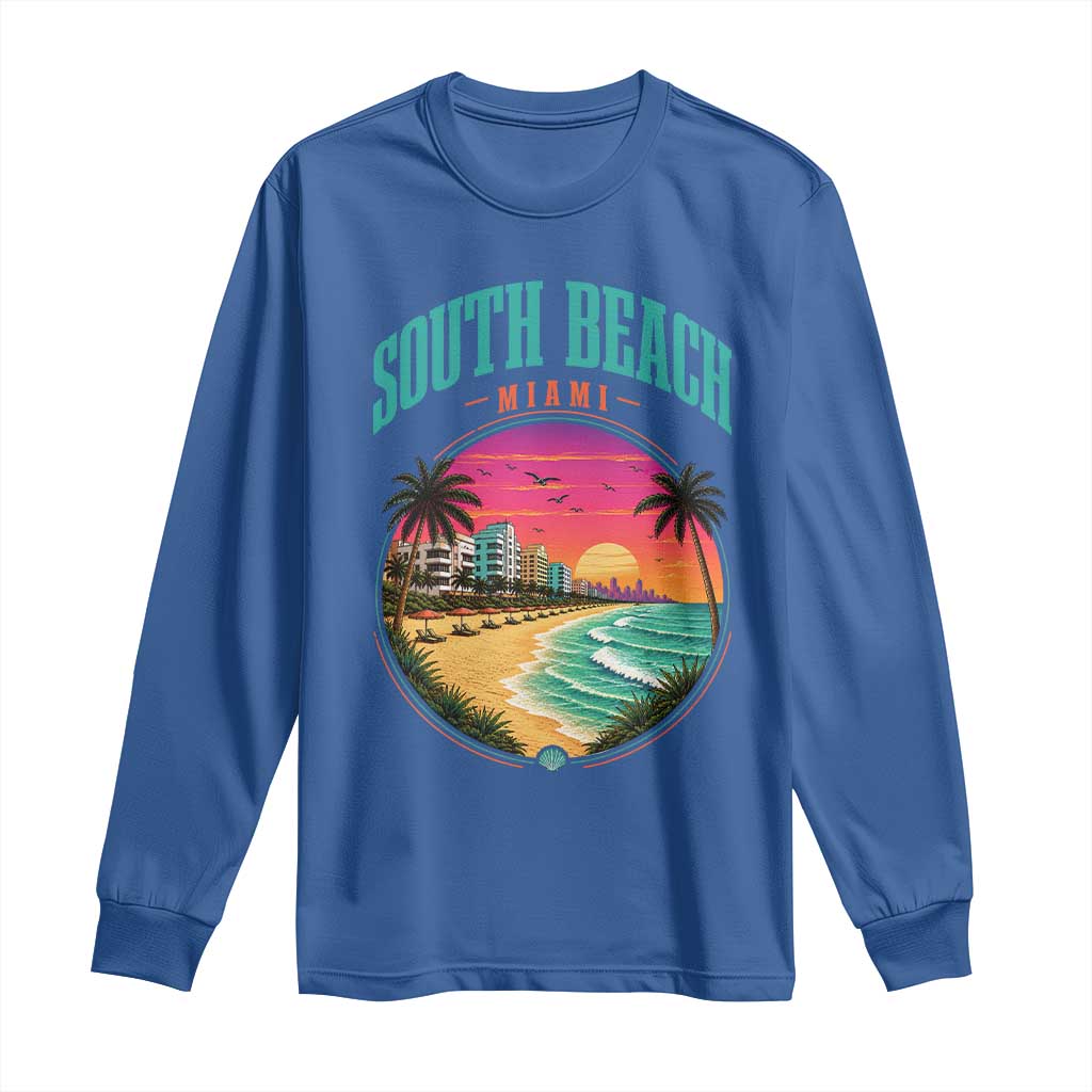 South Beach Miami Long Sleeve Shirt Retro Florida USA Souvenir Gift