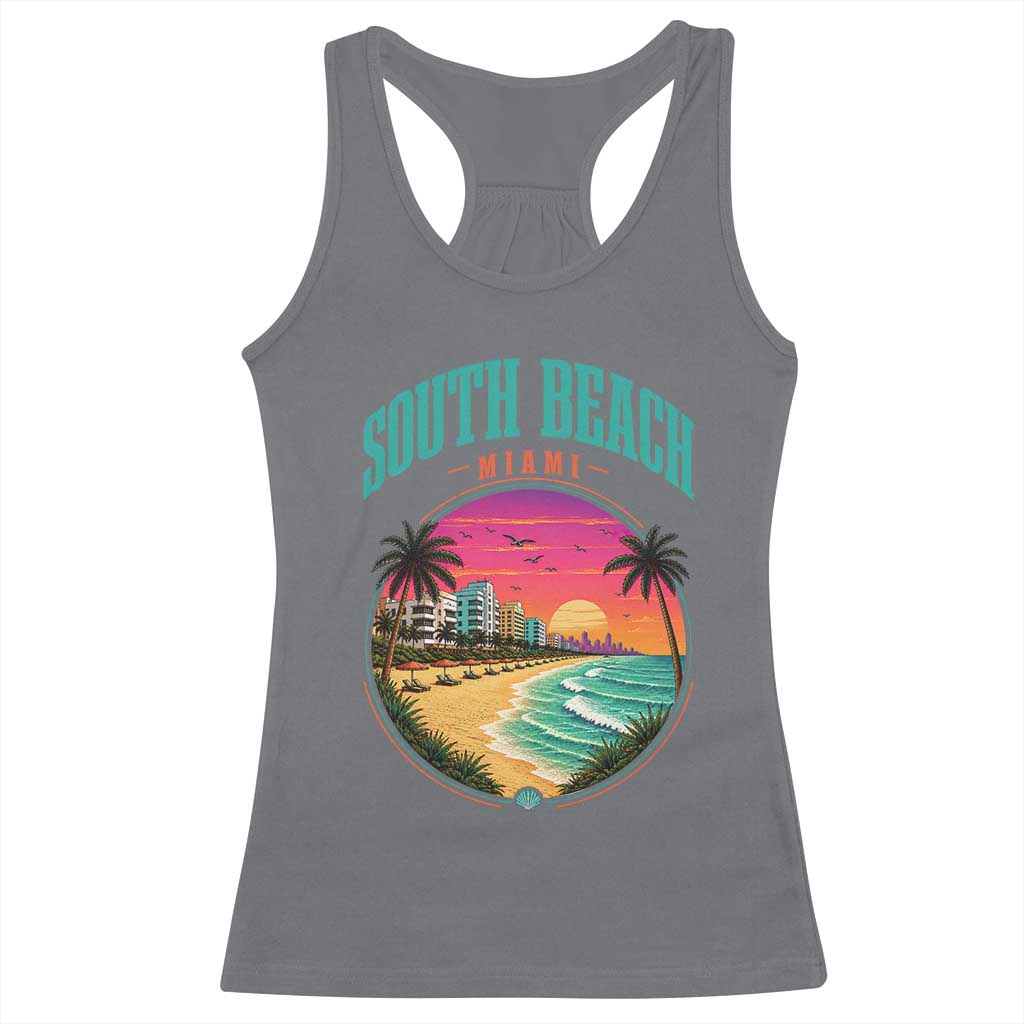 South Beach Miami Racerback Tank Top Retro Florida USA Souvenir Gift