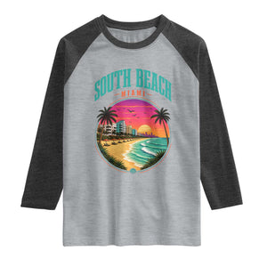 South Beach Miami Raglan Shirt Retro Florida USA Souvenir Gift