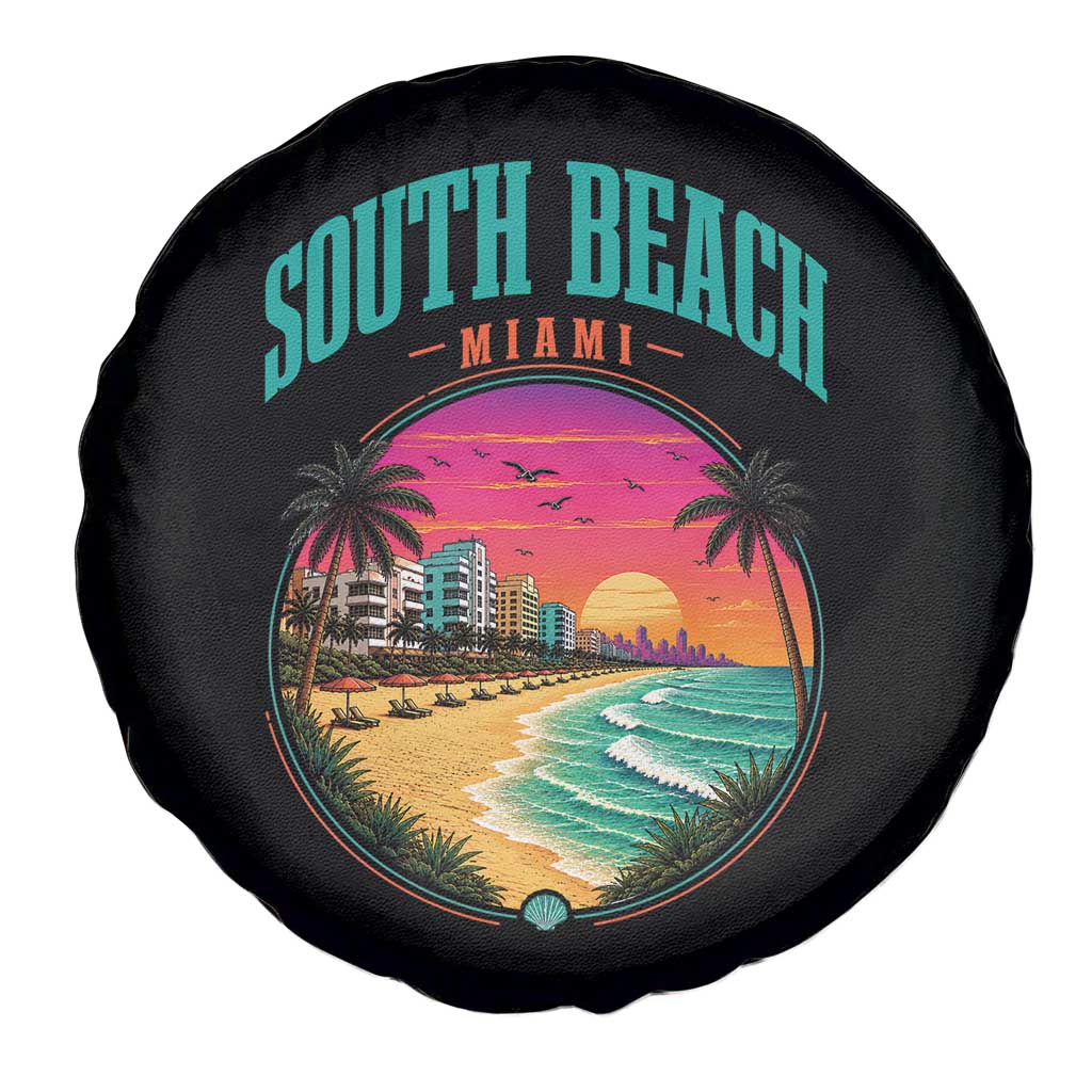 South Beach Miami Spare Tire Cover Retro Florida USA Souvenir Gift
