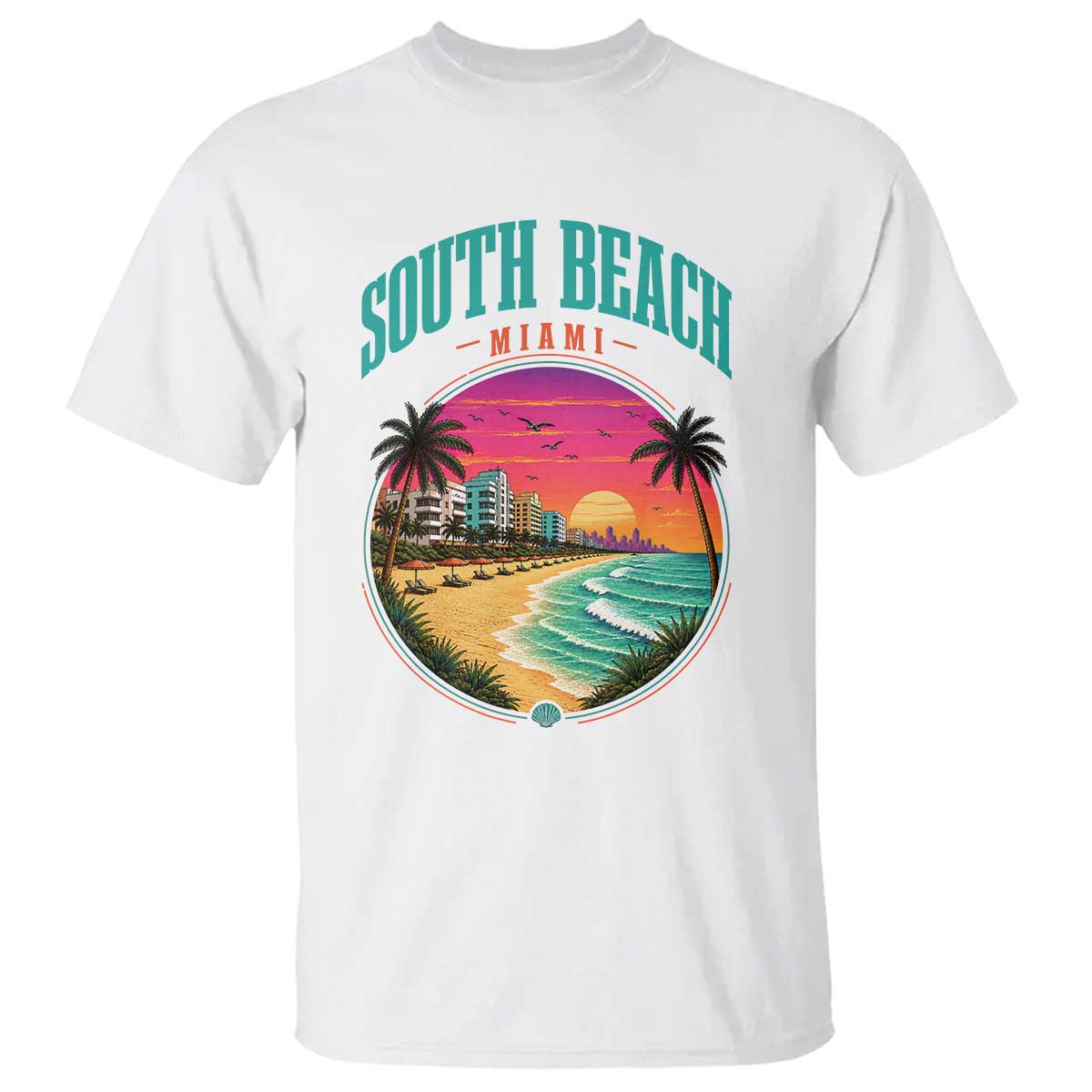 South Beach Miami T Shirt Retro Florida USA Souvenir Gift