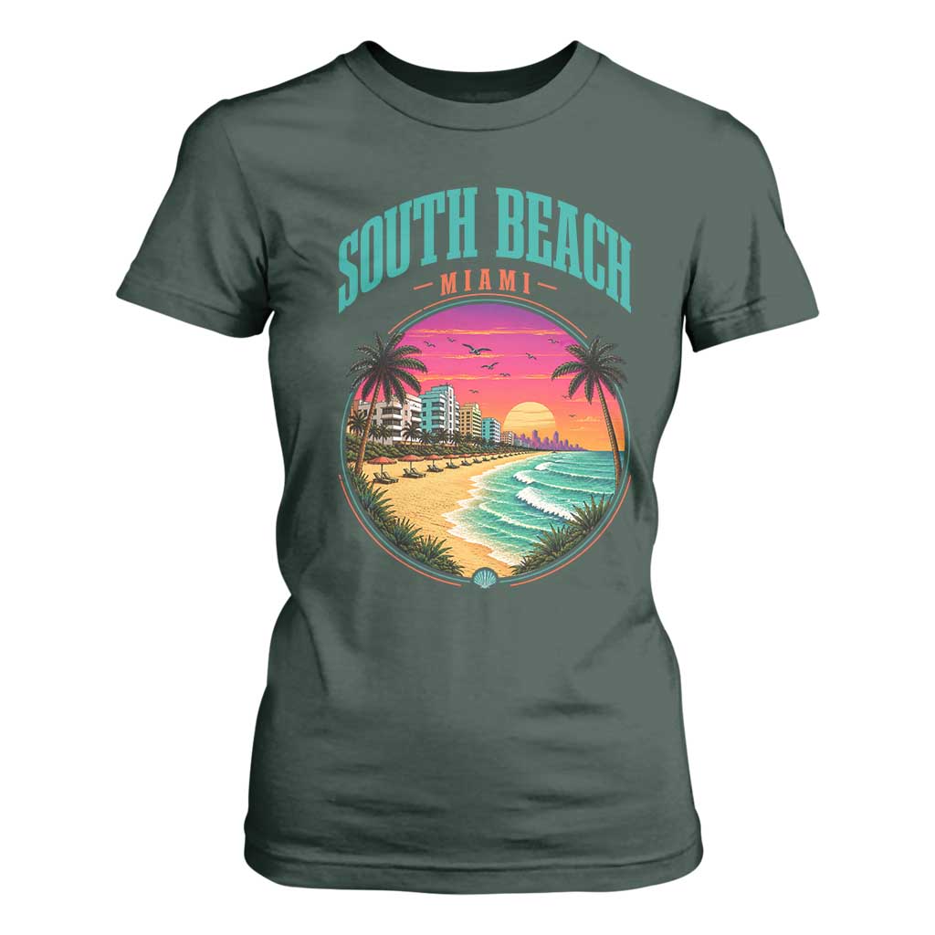 South Beach Miami T Shirt For Women Retro Florida USA Souvenir Gift