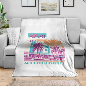 Vintage Miami Florida Art Deco Throw Blanket Miami City Pride Graphic