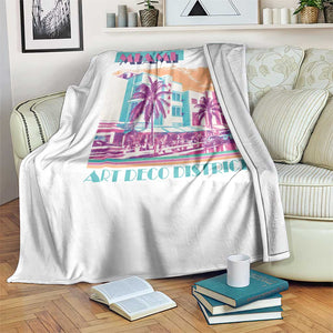 Vintage Miami Florida Art Deco Throw Blanket Miami City Pride Graphic