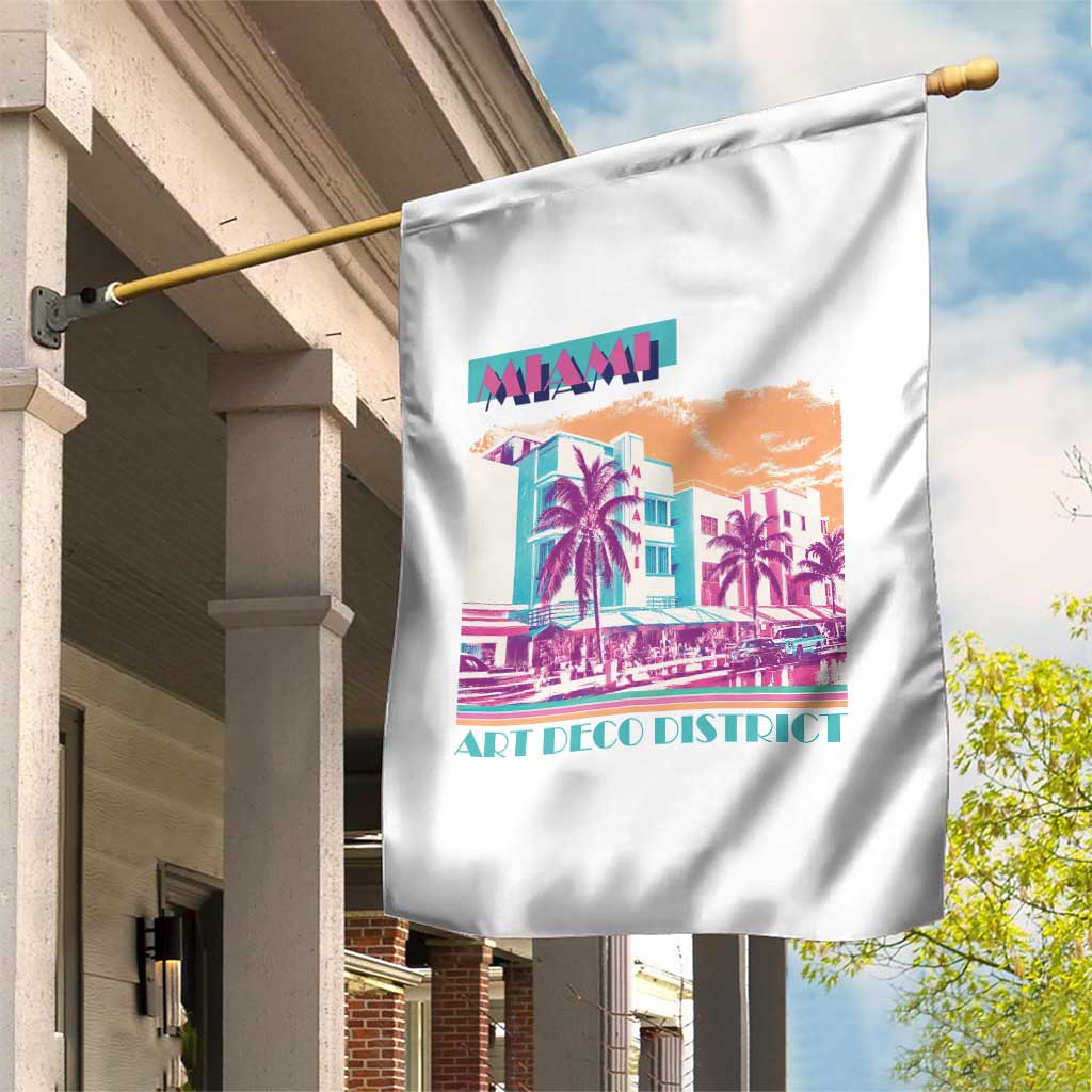 Vintage Miami Florida Art Deco Garden Flag Miami City Pride Graphic