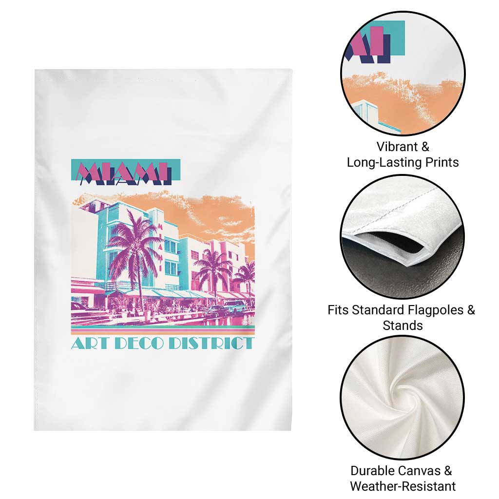 Vintage Miami Florida Art Deco Garden Flag Miami City Pride Graphic