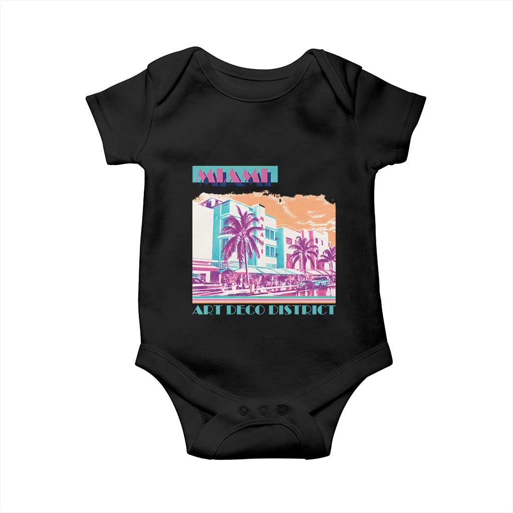 Vintage Miami Florida Art Deco Baby Onesie Miami City Pride Graphic