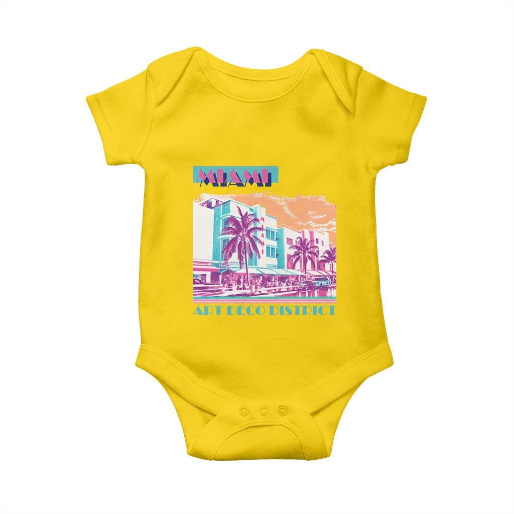 Vintage Miami Florida Art Deco Baby Onesie Miami City Pride Graphic