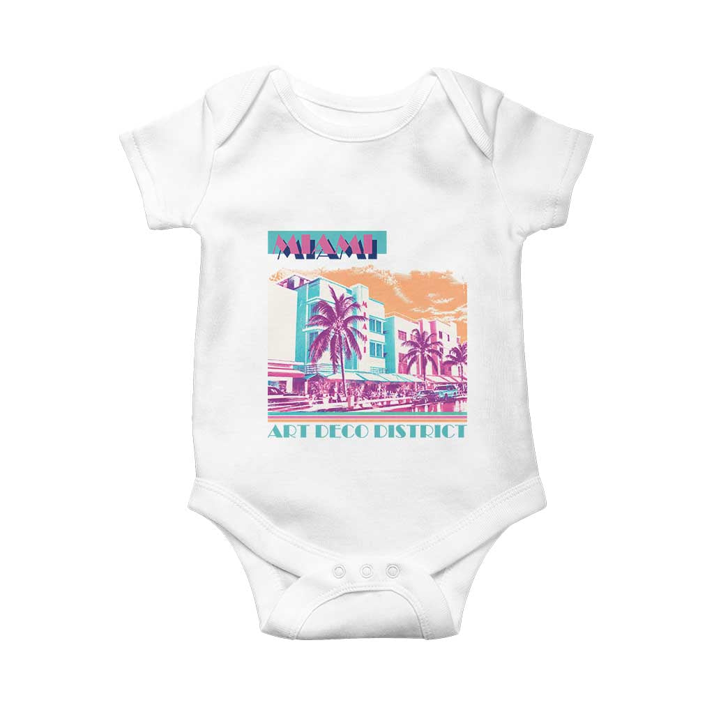 Vintage Miami Florida Art Deco Baby Onesie Miami City Pride Graphic