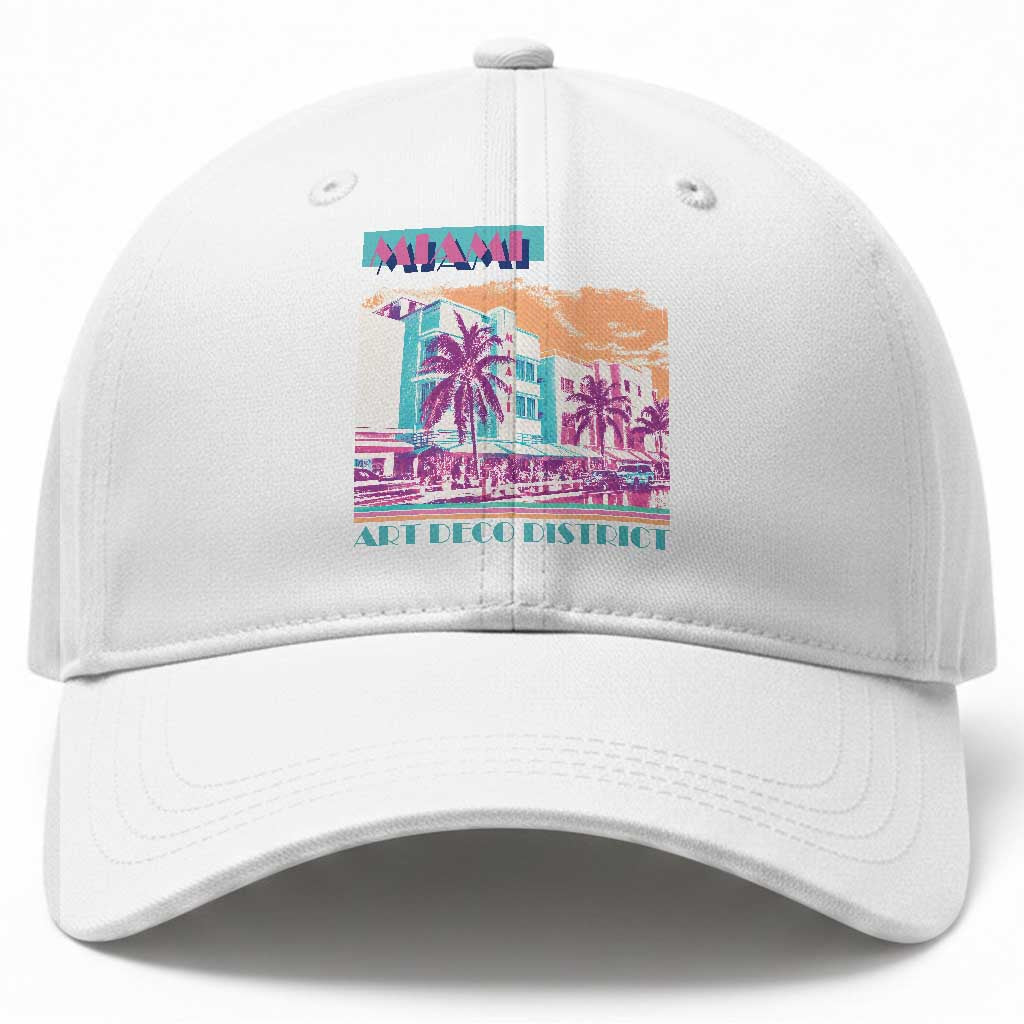 Vintage Miami Florida Art Deco Baseball Cap Miami City Pride Graphic