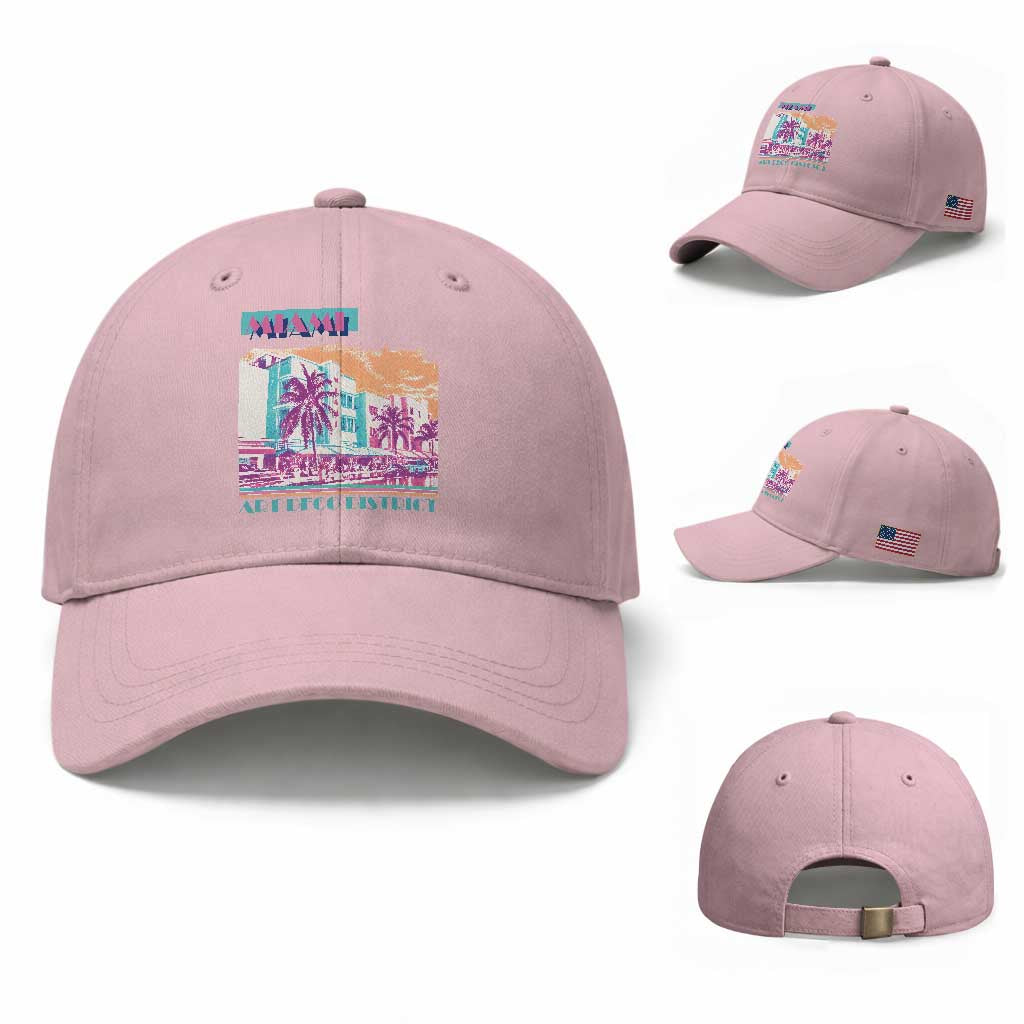 Vintage Miami Florida Art Deco Baseball Cap Miami City Pride Graphic