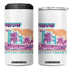Vintage Miami Florida Art Deco 4 in 1 Can Cooler Tumbler Miami City Pride Graphic