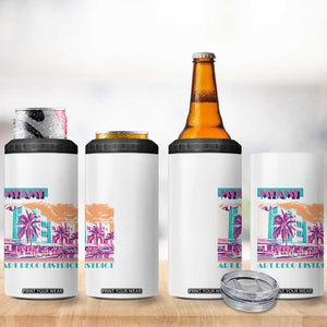 Vintage Miami Florida Art Deco 4 in 1 Can Cooler Tumbler Miami City Pride Graphic