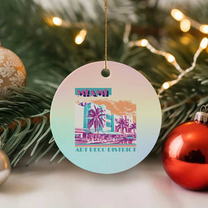 Vintage Miami Florida Art Deco Ceramic Ornament Miami City Pride Graphic