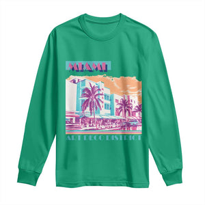 Vintage Miami Florida Art Deco Long Sleeve Shirt Miami City Pride Graphic