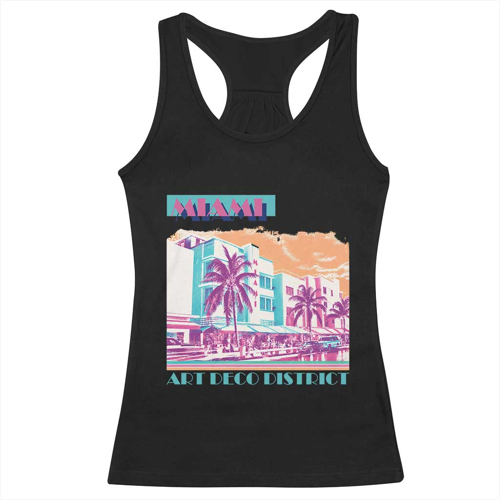 Vintage Miami Florida Art Deco Racerback Tank Top Miami City Pride Graphic