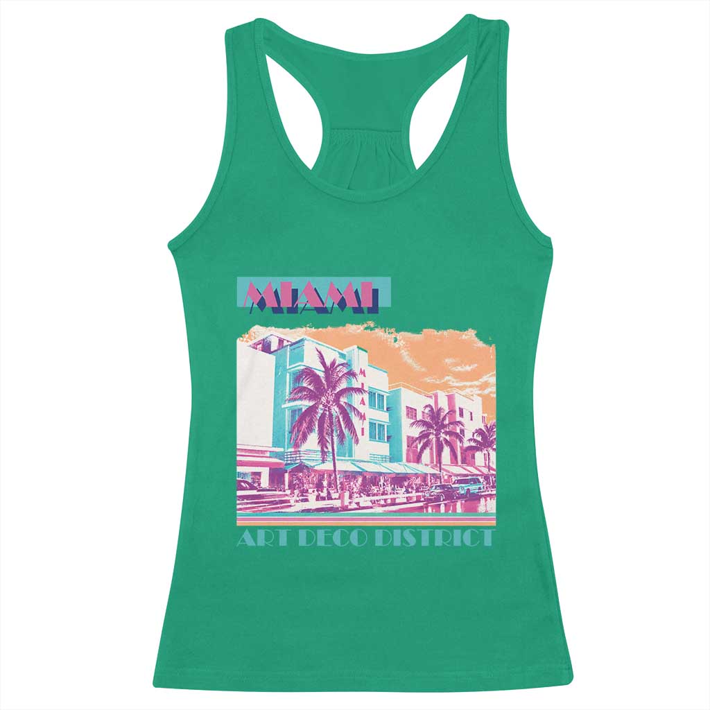 Vintage Miami Florida Art Deco Racerback Tank Top Miami City Pride Graphic