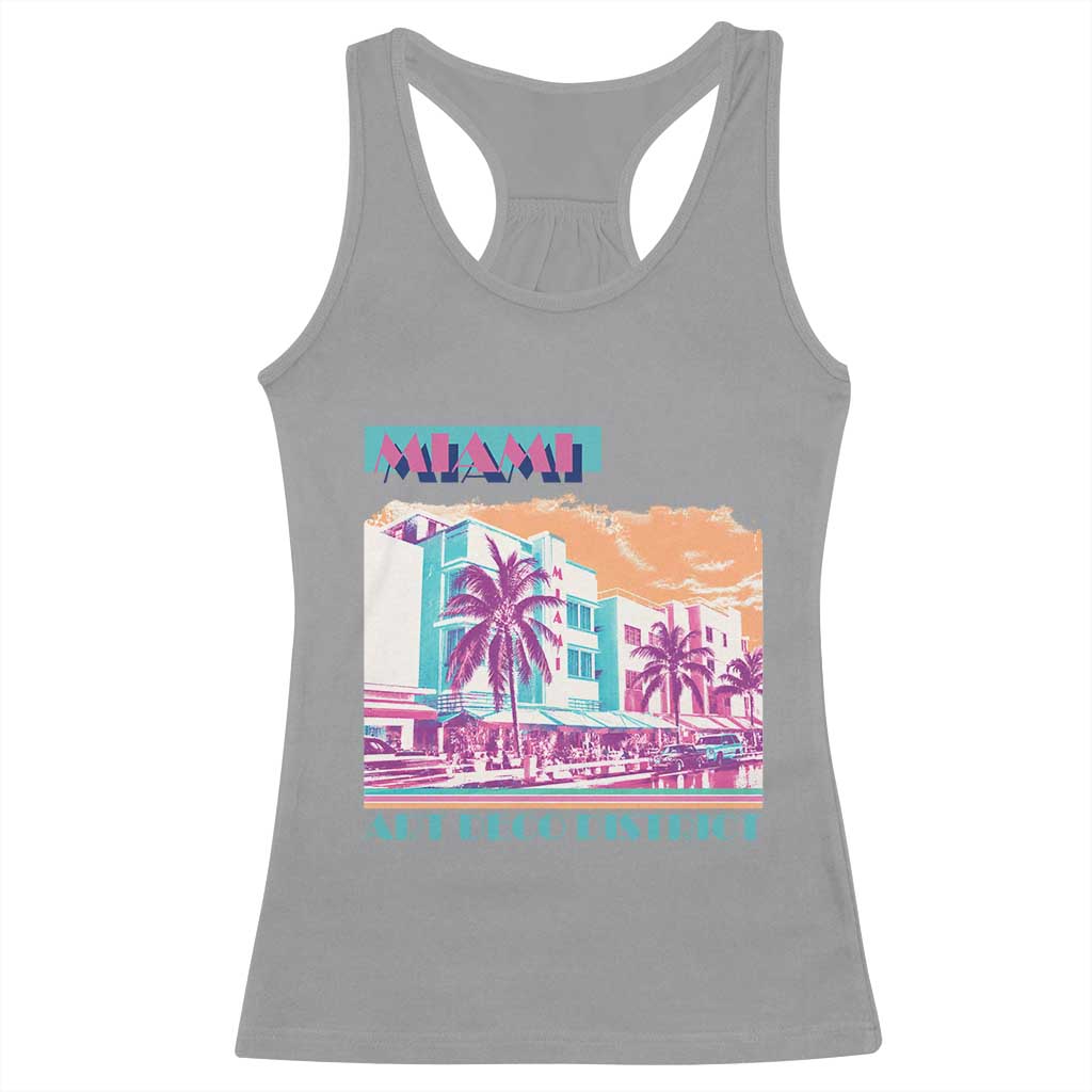 Vintage Miami Florida Art Deco Racerback Tank Top Miami City Pride Graphic