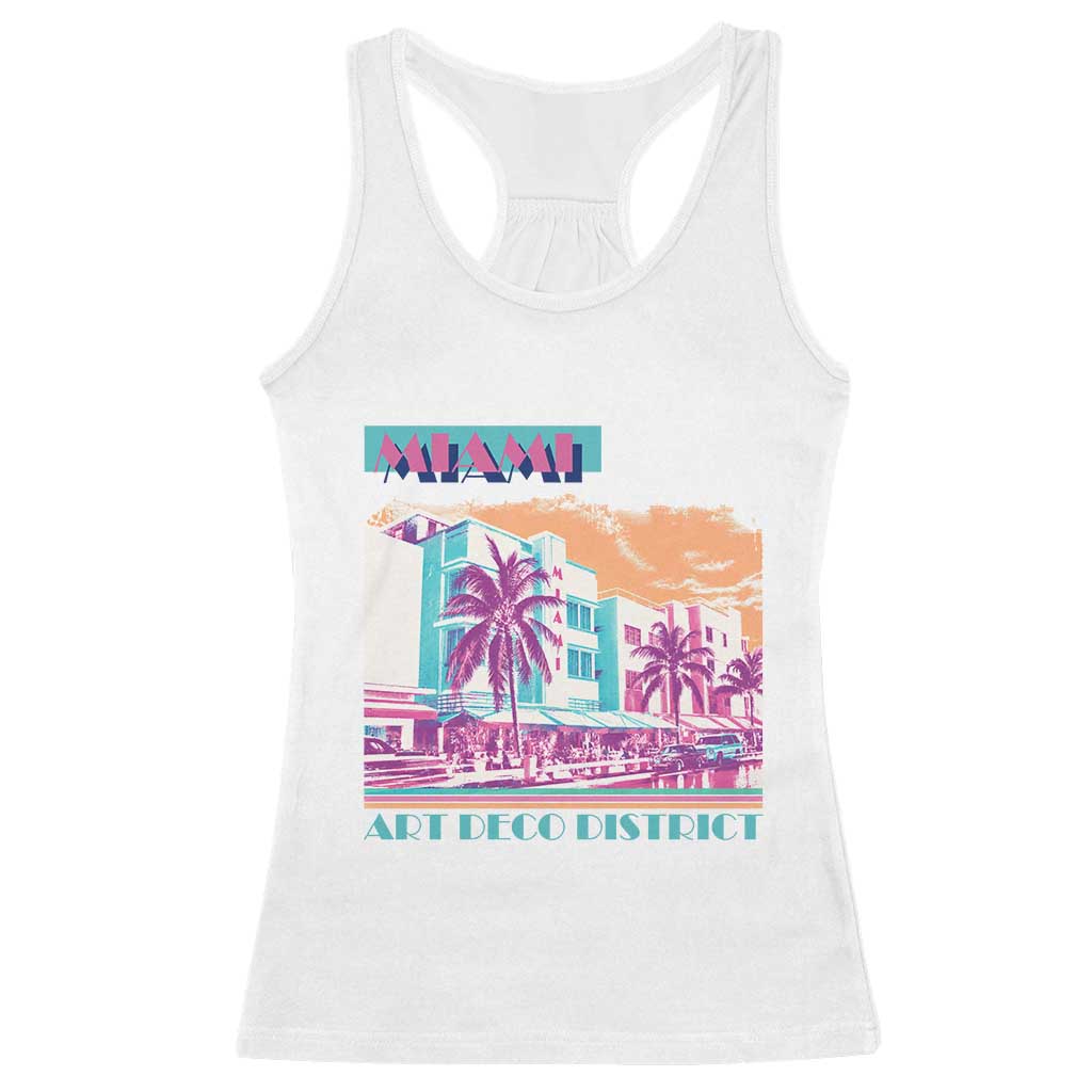 Vintage Miami Florida Art Deco Racerback Tank Top Miami City Pride Graphic TS14 White Print Your Wear