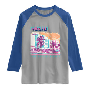 Vintage Miami Florida Art Deco Raglan Shirt Miami City Pride Graphic