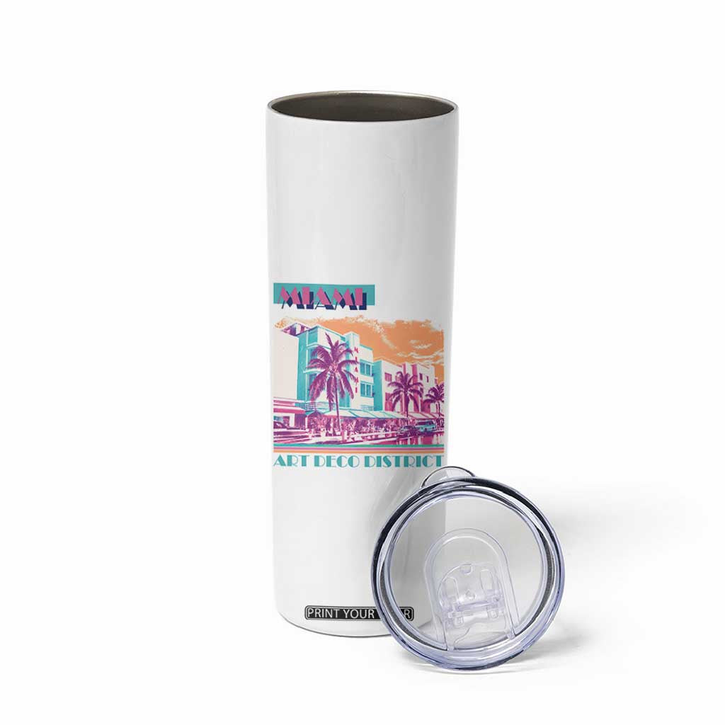 Vintage Miami Florida Art Deco Skinny Tumbler Miami City Pride Graphic