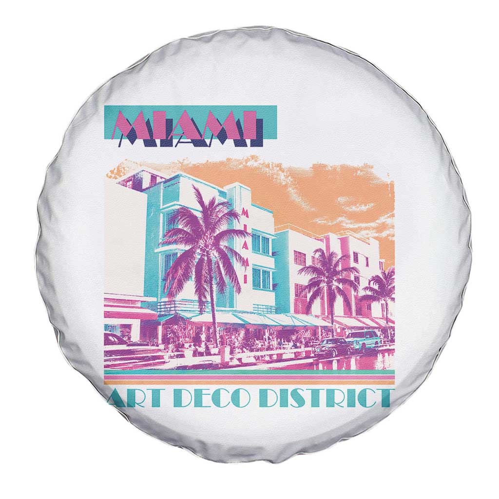 Vintage Miami Florida Art Deco Spare Tire Cover Miami City Pride Graphic