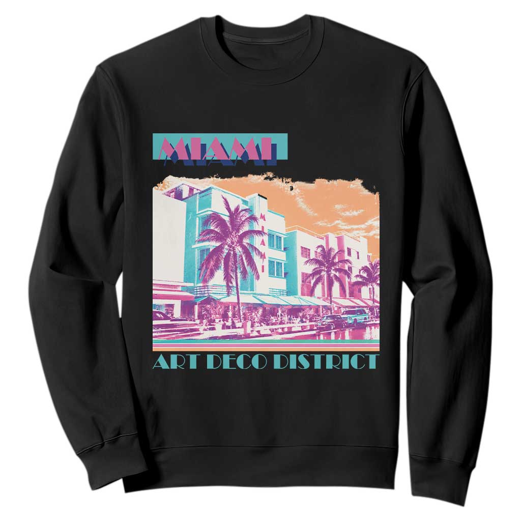 Vintage Miami Florida Art Deco Sweatshirt Miami City Pride Graphic