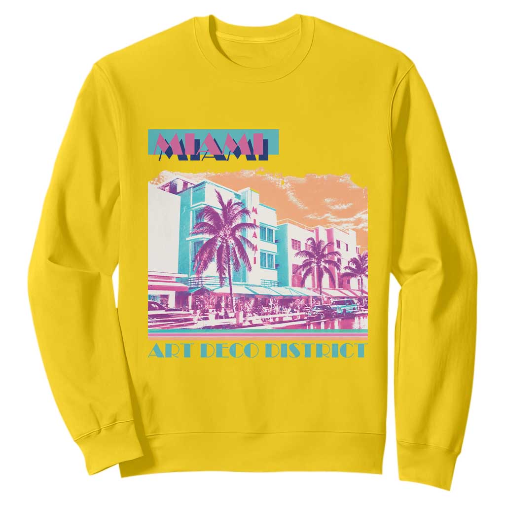 Vintage Miami Florida Art Deco Sweatshirt Miami City Pride Graphic