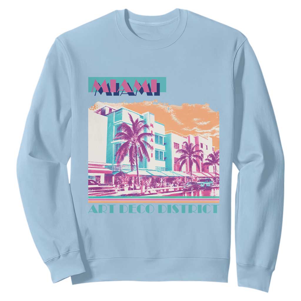 Vintage Miami Florida Art Deco Sweatshirt Miami City Pride Graphic