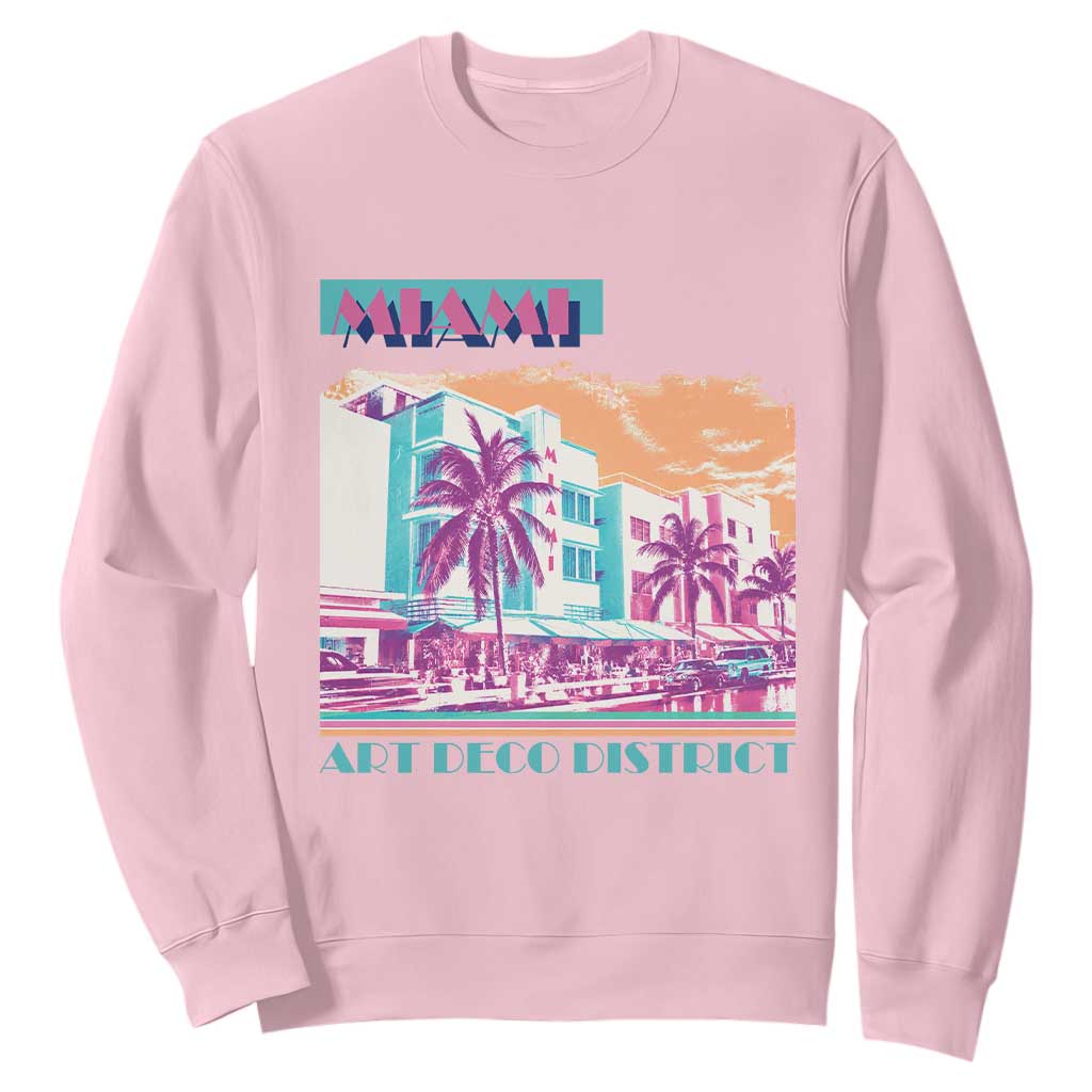 Vintage Miami Florida Art Deco Sweatshirt Miami City Pride Graphic
