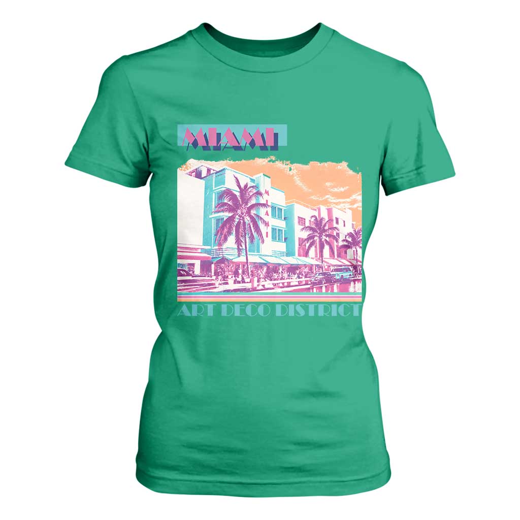 Vintage Miami Florida Art Deco T Shirt For Women Miami City Pride Graphic