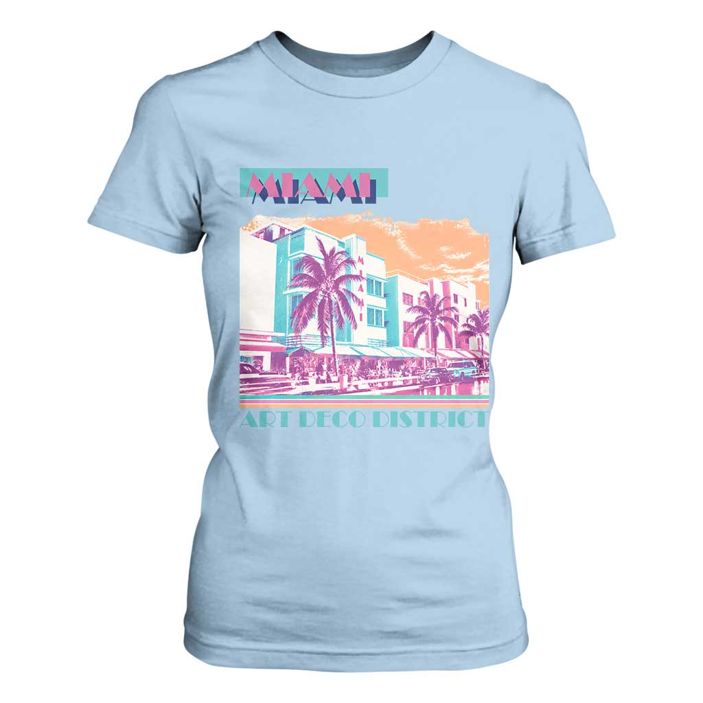 Vintage Miami Florida Art Deco T Shirt For Women Miami City Pride Graphic