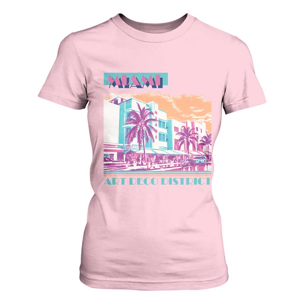 Vintage Miami Florida Art Deco T Shirt For Women Miami City Pride Graphic
