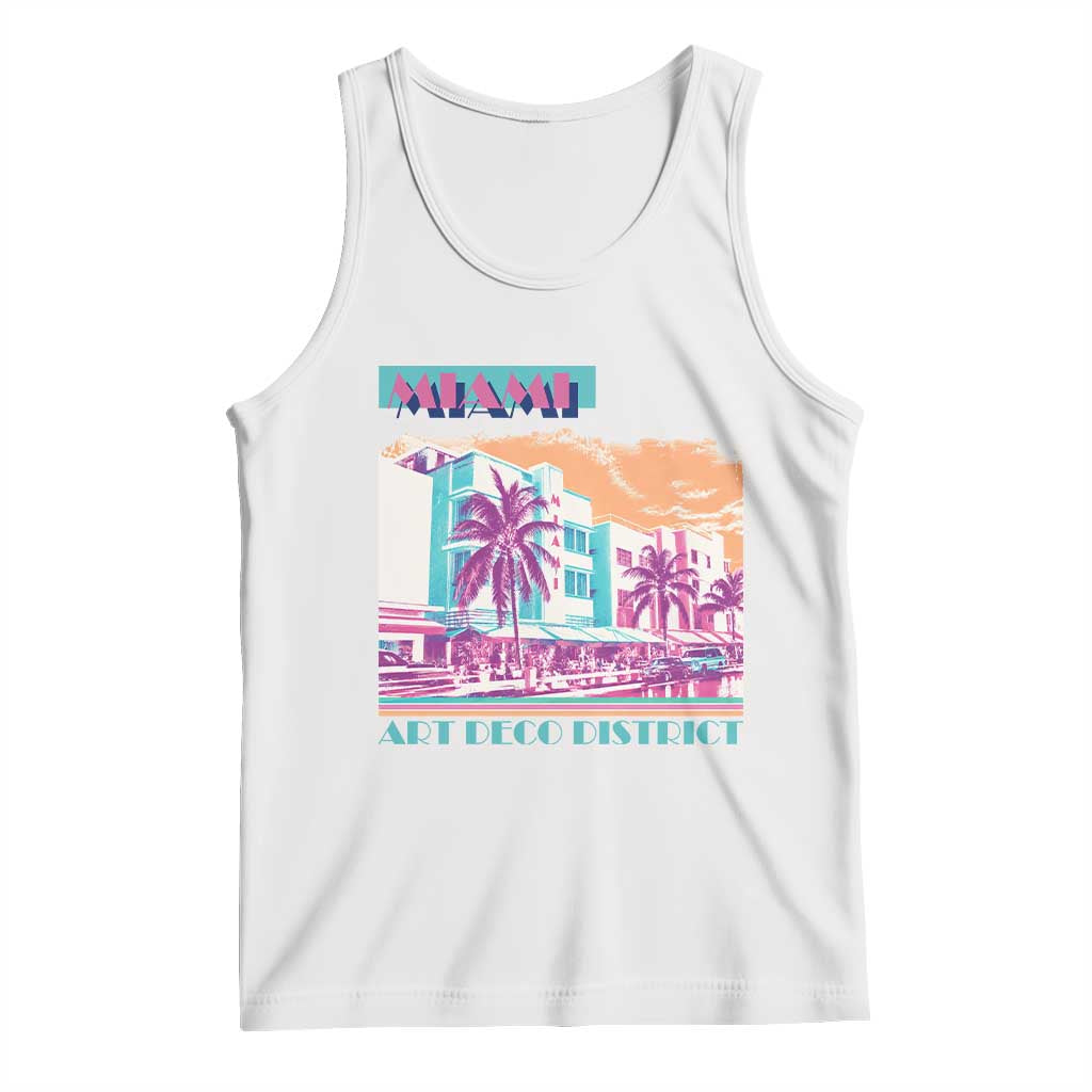 Vintage Miami Florida Art Deco Tank Top Miami City Pride Graphic TS14 White Print Your Wear