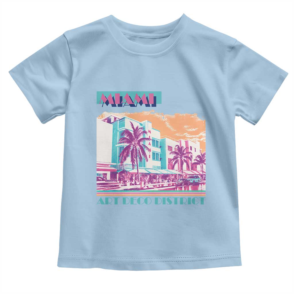 Vintage Miami Florida Art Deco Toddler T Shirt Miami City Pride Graphic