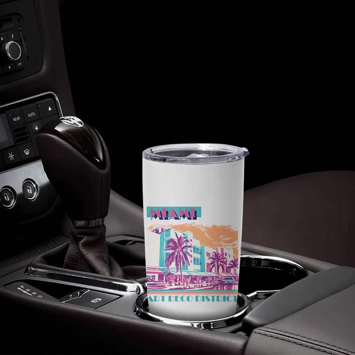 Vintage Miami Florida Art Deco Tumbler Cup Miami City Pride Graphic