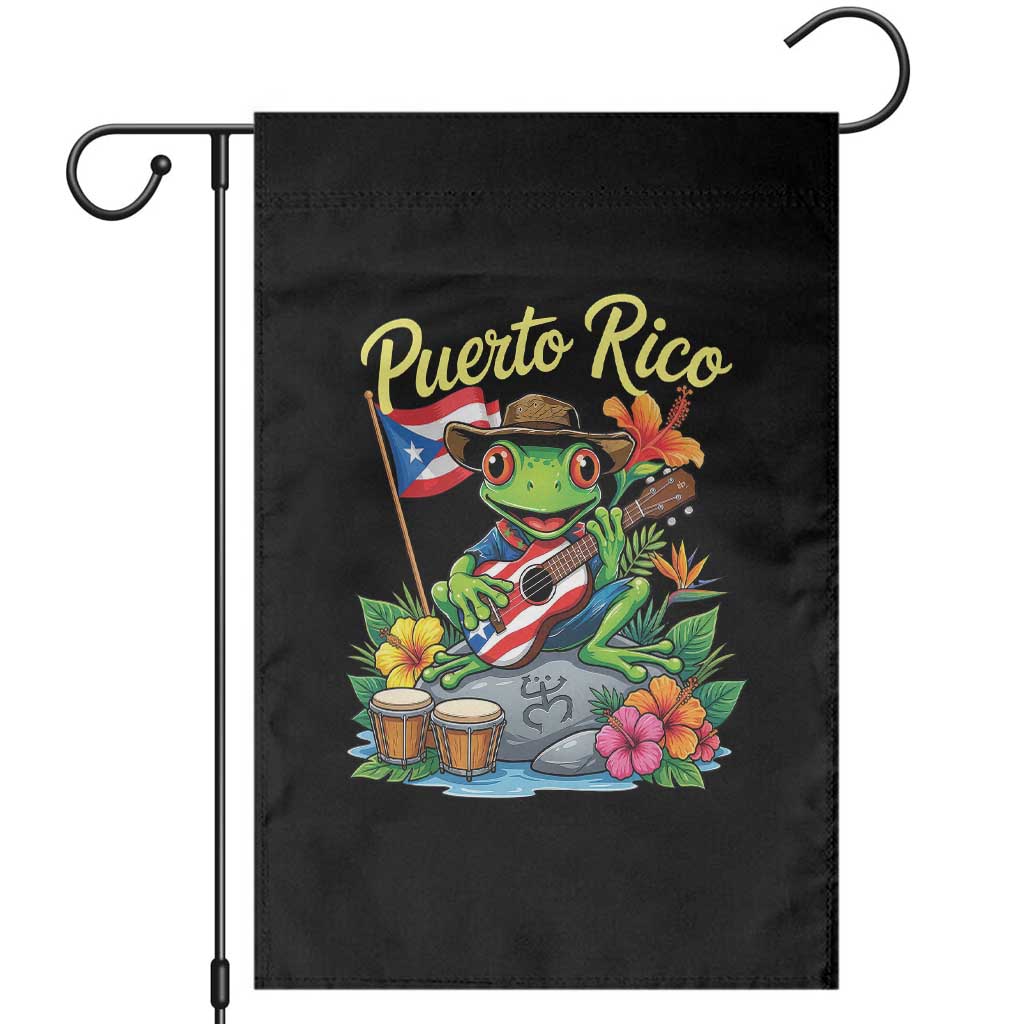 Hispanic Heritage Month Garden Flag Taino Boricua Coqui Frog Puerto Rico TS14 Black Print Your Wear