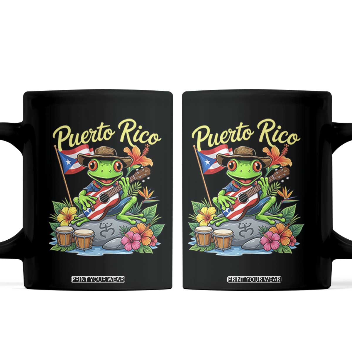 Hispanic Heritage Month Coffee Mug Taino Boricua Coqui Frog Puerto Rico