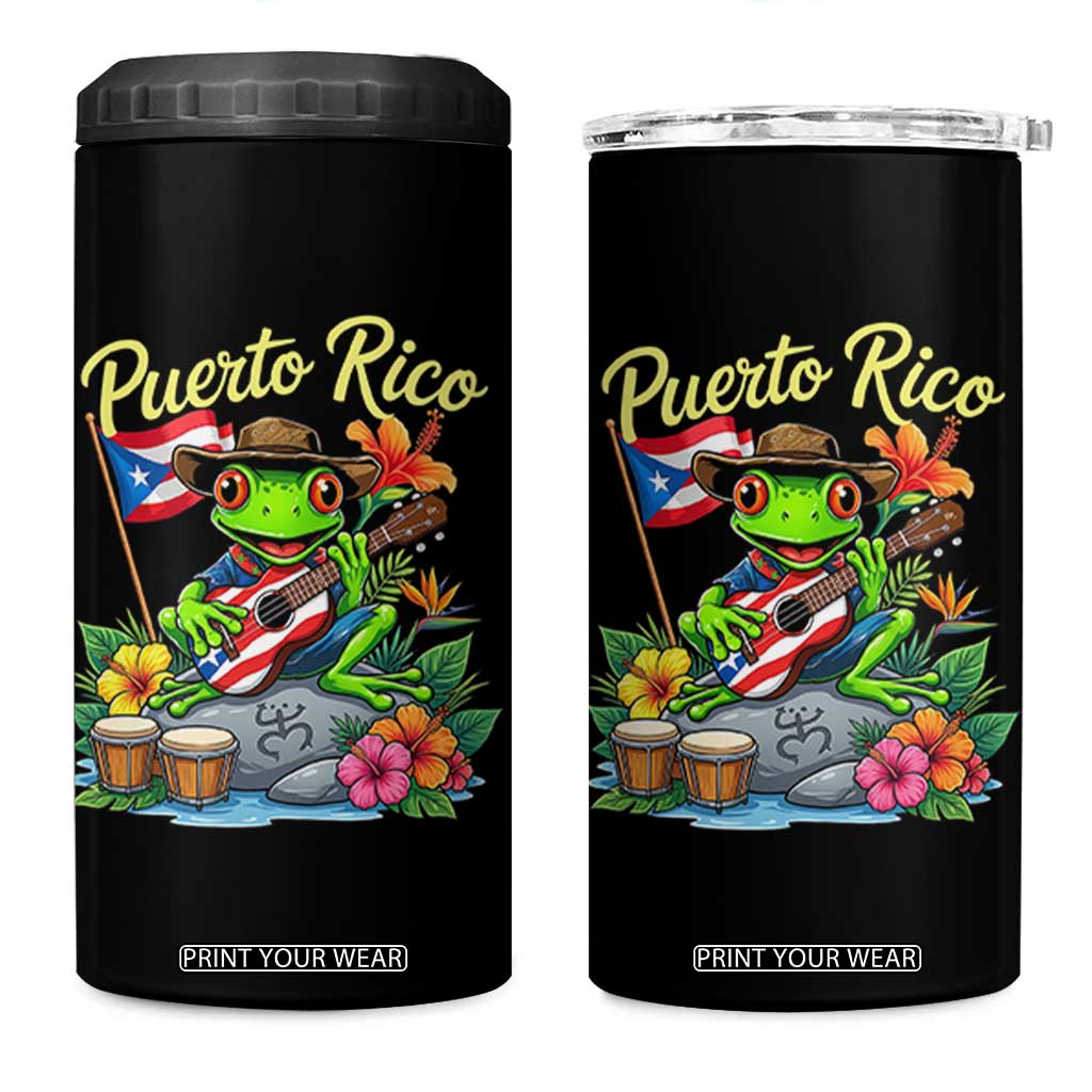 Hispanic Heritage Month 4 in 1 Can Cooler Tumbler Taino Boricua Coqui Frog Puerto Rico