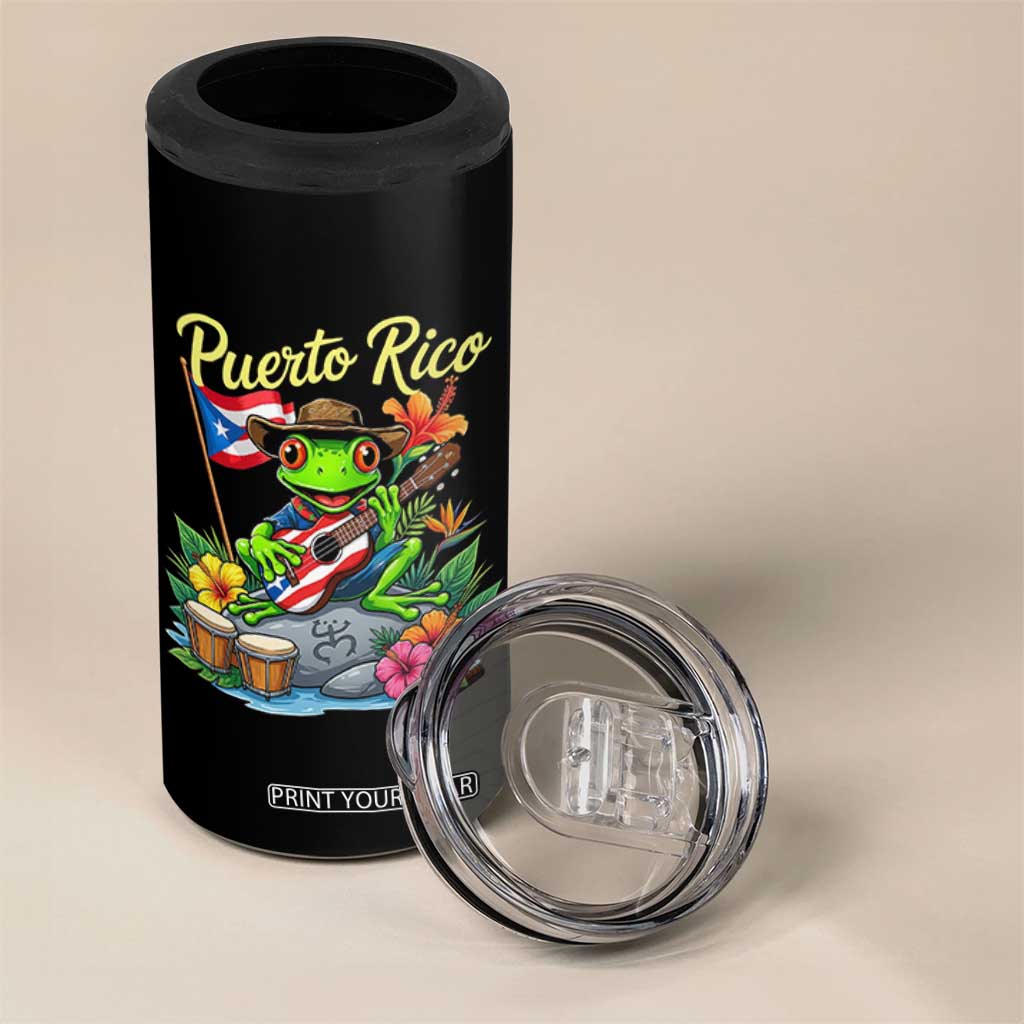 Hispanic Heritage Month 4 in 1 Can Cooler Tumbler Taino Boricua Coqui Frog Puerto Rico