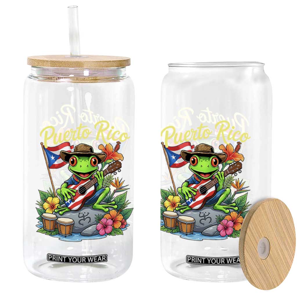 Hispanic Heritage Month Glass Can Taino Boricua Coqui Frog Puerto Rico