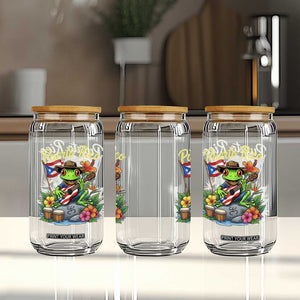 Hispanic Heritage Month Glass Can Taino Boricua Coqui Frog Puerto Rico