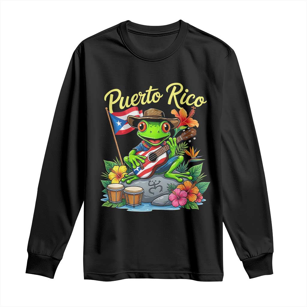 Hispanic Heritage Month Long Sleeve Shirt Taino Boricua Coqui Frog Puerto Rico