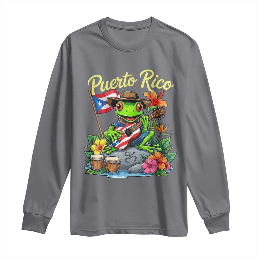 Hispanic Heritage Month Long Sleeve Shirt Taino Boricua Coqui Frog Puerto Rico