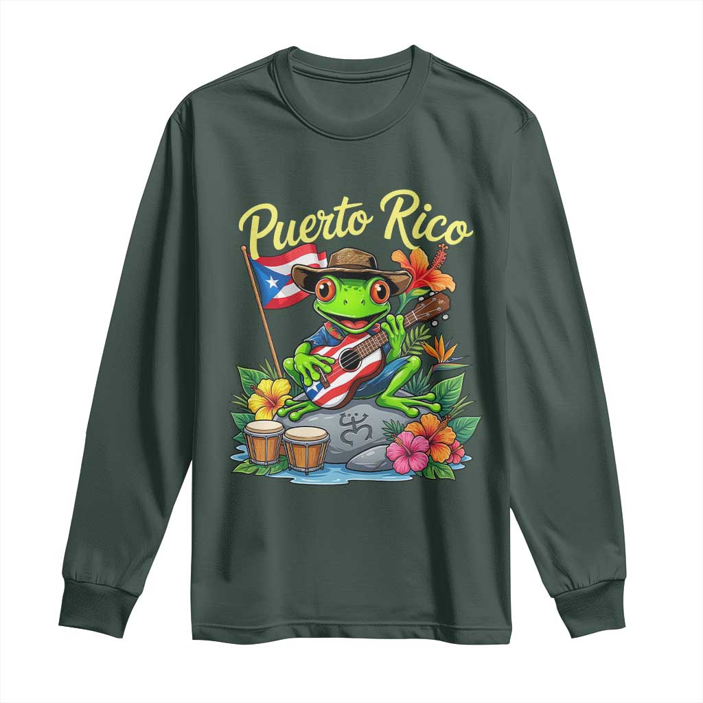 Hispanic Heritage Month Long Sleeve Shirt Taino Boricua Coqui Frog Puerto Rico