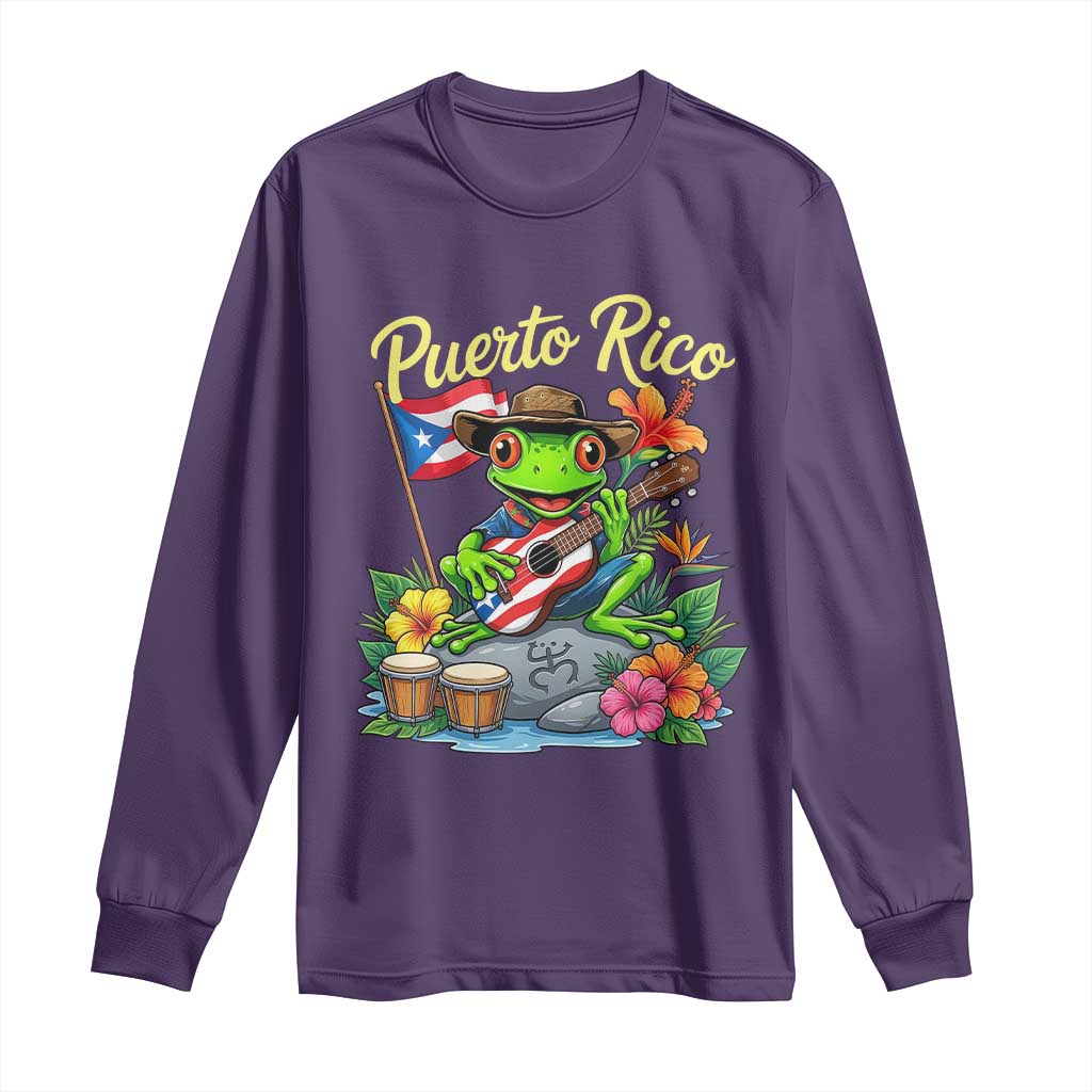 Hispanic Heritage Month Long Sleeve Shirt Taino Boricua Coqui Frog Puerto Rico