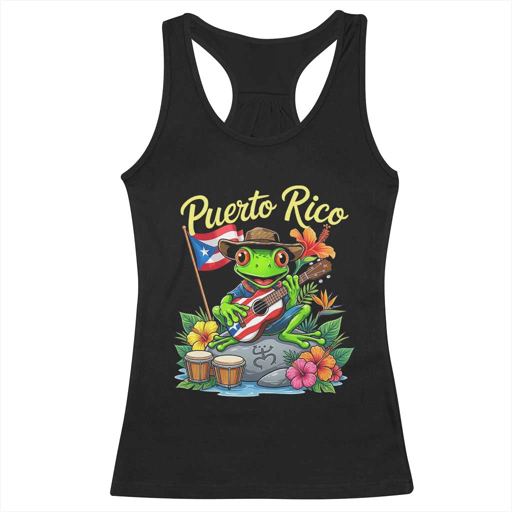 Hispanic Heritage Month Racerback Tank Top Taino Boricua Coqui Frog Puerto Rico