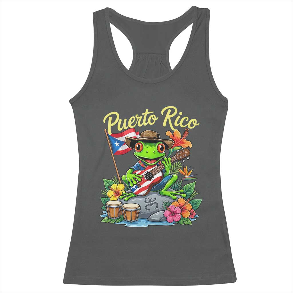 Hispanic Heritage Month Racerback Tank Top Taino Boricua Coqui Frog Puerto Rico