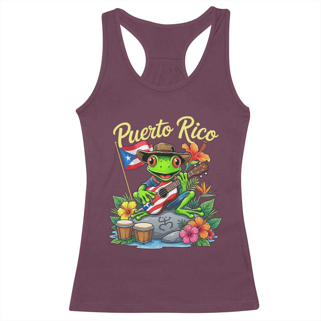 Hispanic Heritage Month Racerback Tank Top Taino Boricua Coqui Frog Puerto Rico